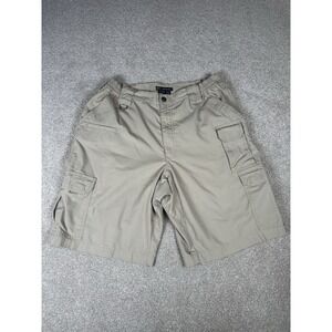 5.11 Tactical Cargo Shorts Mens 34 Elastic‎ Waist Durable Zip Fly Mid Rise Khaki